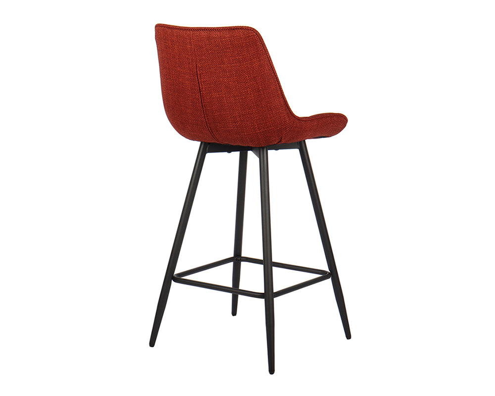 Chaise de bar en métal rouge - Rousseau Furniture - Souffle d'Intérieur
