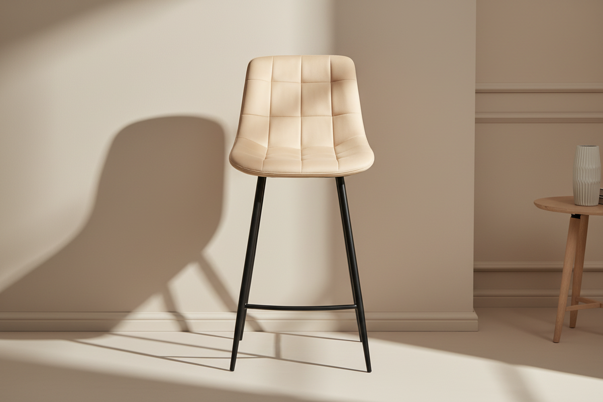 Juta chaise de bar en velours – vue d'ensemble