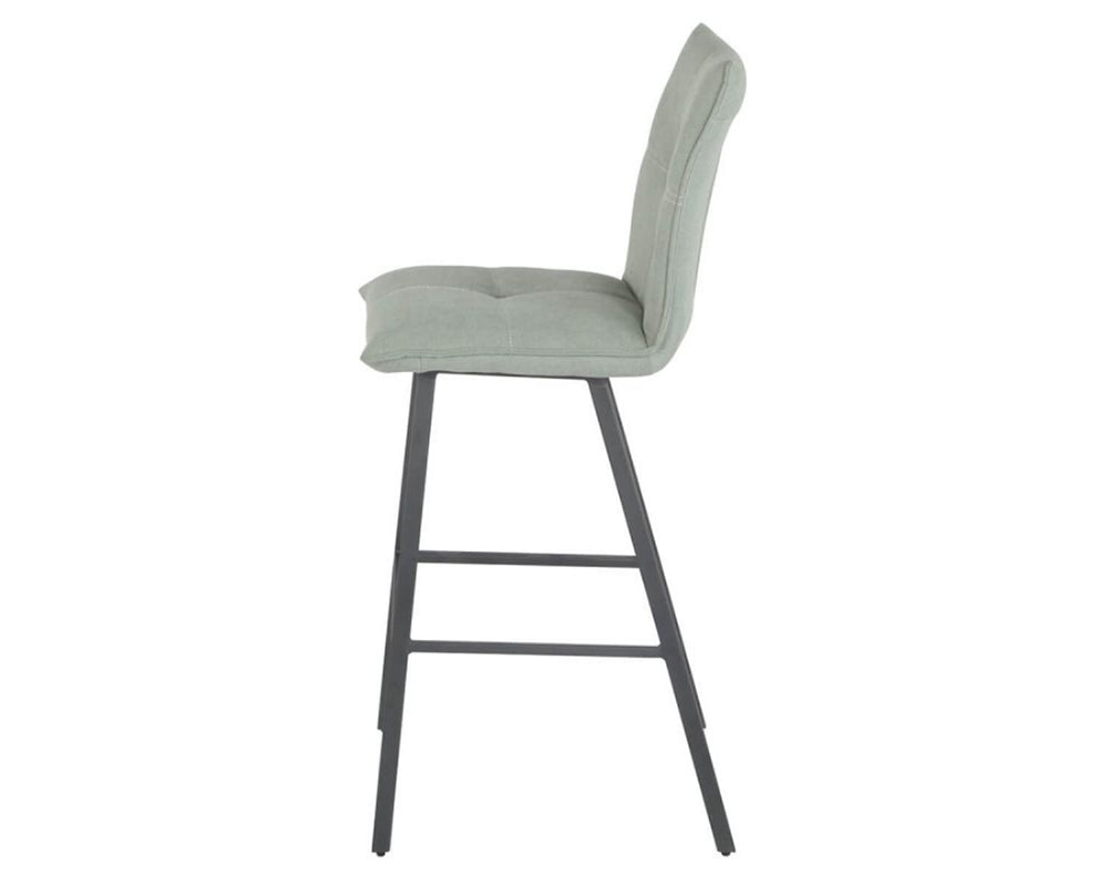 Chaise de bar confortable pieds métal tissu vert - SOUFFLE D'intérieur