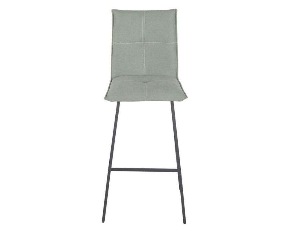 Chaise de bar confortable pieds métal tissu vert - SOUFFLE D'intérieur
