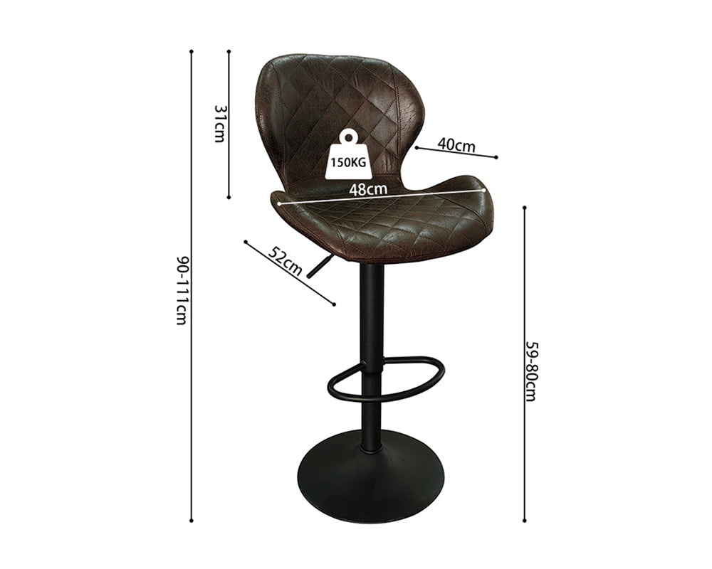 Chaise de bar stylé brun foncé - Rousseau Furniture - Souffle d'Intérieur