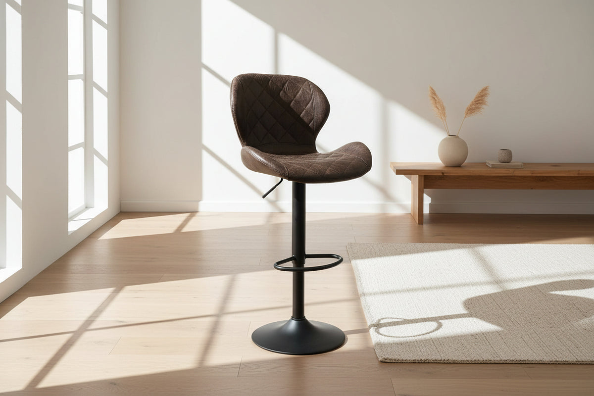 Chaise de bar stylé brun foncé - Rousseau Furniture - Souffle d'Intérieur