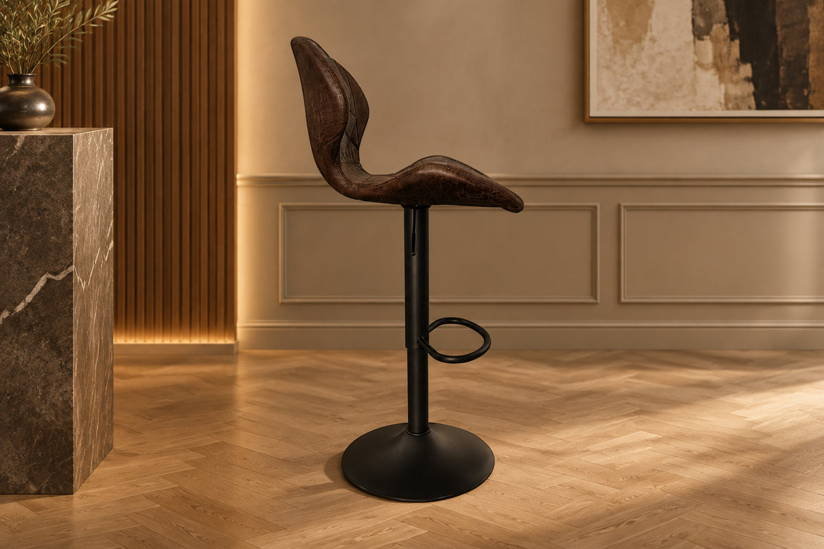 Chaise de bar stylé brun foncé - Rousseau Furniture - Souffle d'Intérieur
