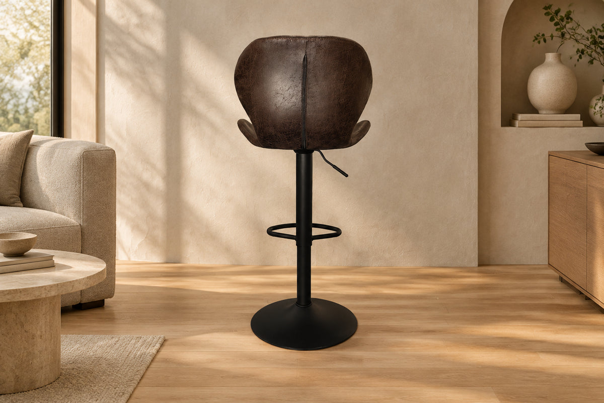 Chaise de bar stylé brun foncé - Rousseau Furniture - Souffle d'Intérieur