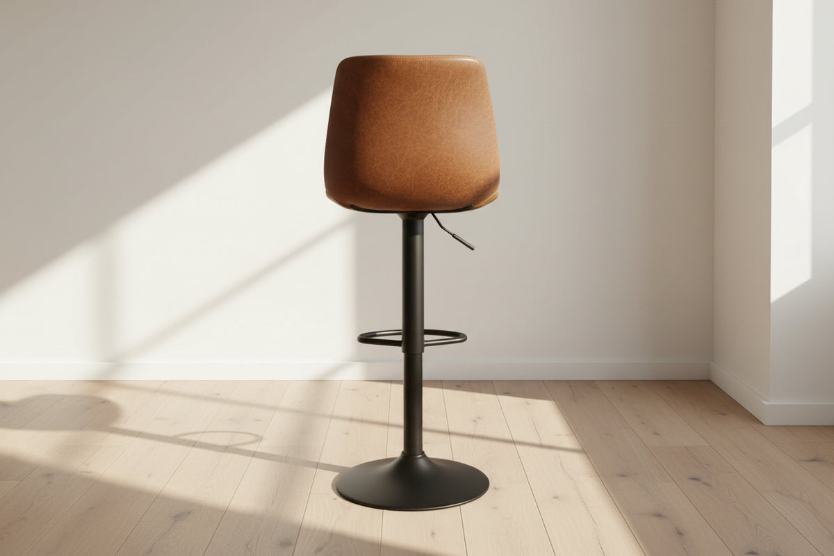 Chaise de bar tabouret cognac - Rousseau Furniture - Souffle d'Intérieur