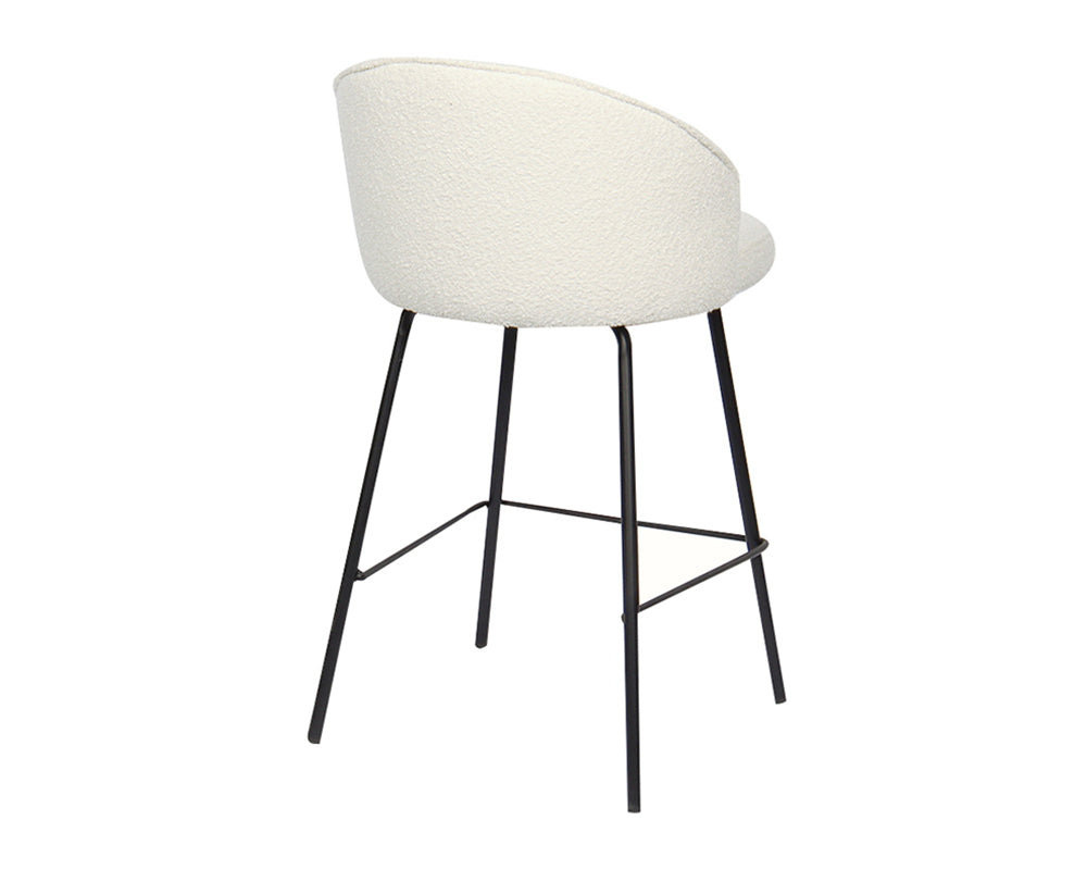 Chaise de comptoir confortable blanc - Rousseau Furniture - Souffle d'Intérieur