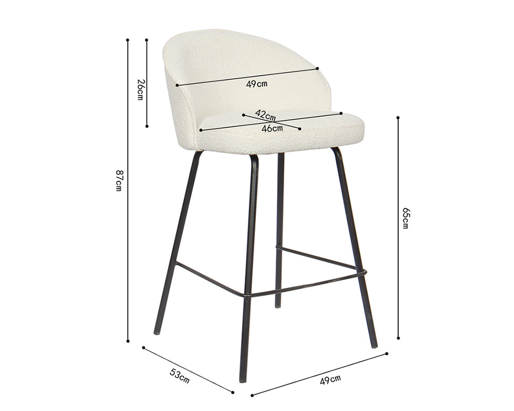Chaise de comptoir confortable blanc - Rousseau Furniture - Souffle d'Intérieur