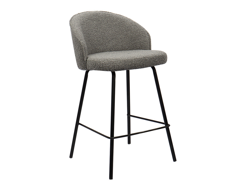 Chaise de comptoir confortable gris - Rousseau Furniture - Souffle d'Intérieur