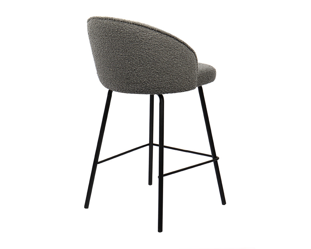 Chaise de comptoir confortable gris - Rousseau Furniture - Souffle d'Intérieur