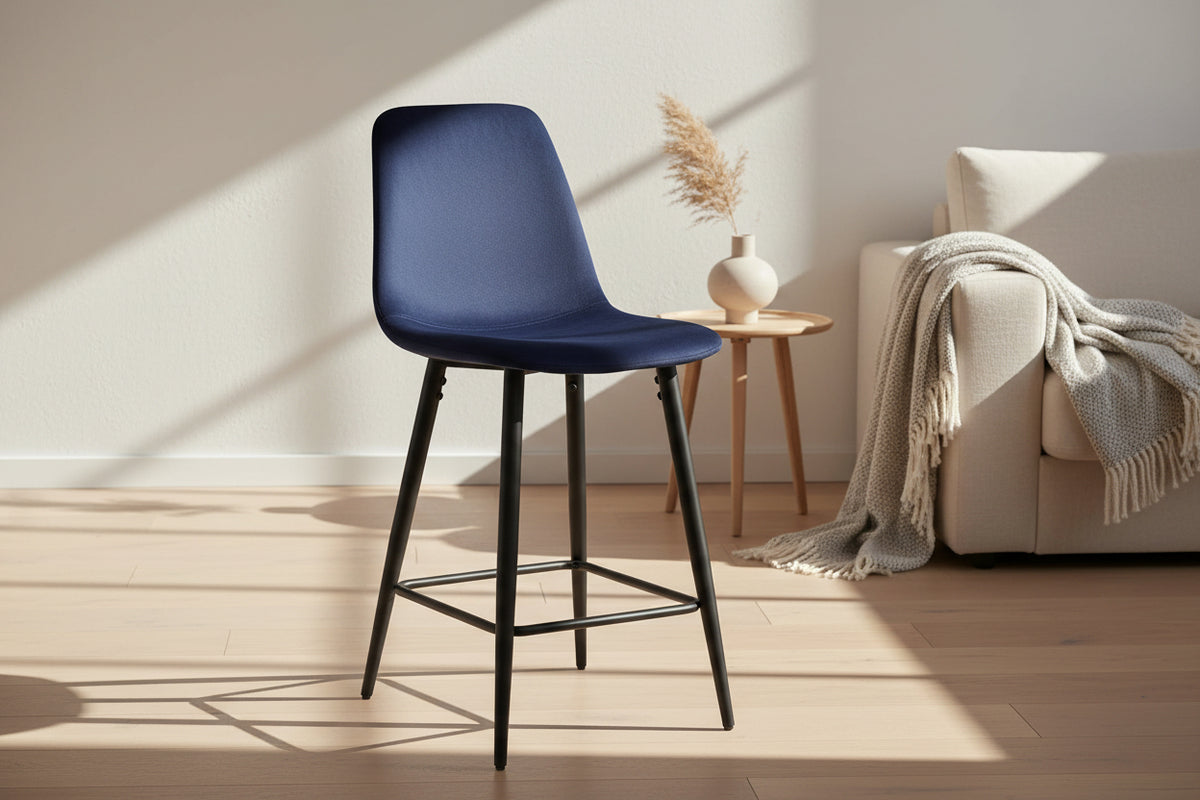 Chaise de comptoir de cuisine bleu foncé - Rousseau Furniture - Souffle d'Intérieur