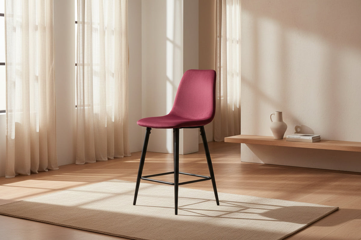 Chaise de comptoir de cuisine bordeau - Rousseau Furniture - Souffle d'Intérieur