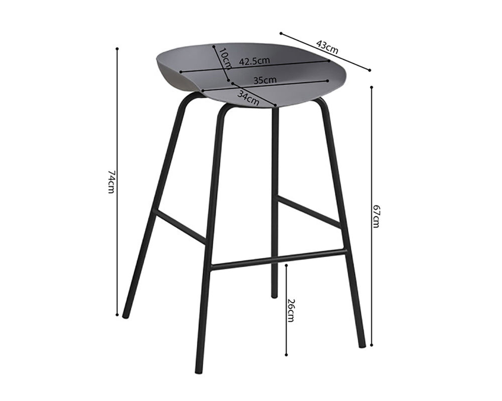 Chaise de comptoir gris - Rousseau Furniture - Souffle d'Intérieur