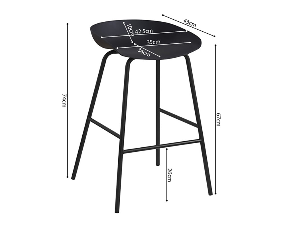 Chaise de comptoir noir - Rousseau Furniture - Souffle d'Intérieur