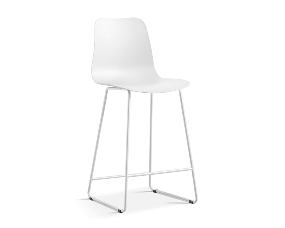 Chaise de comptoir lunch blanc - Rousseau Furniture - Souffle d'Intérieur