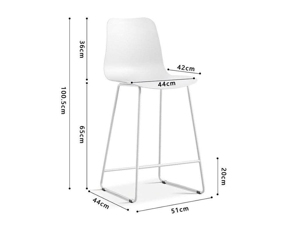Chaise de comptoir lunch blanc - Rousseau Furniture - Souffle d'Intérieur