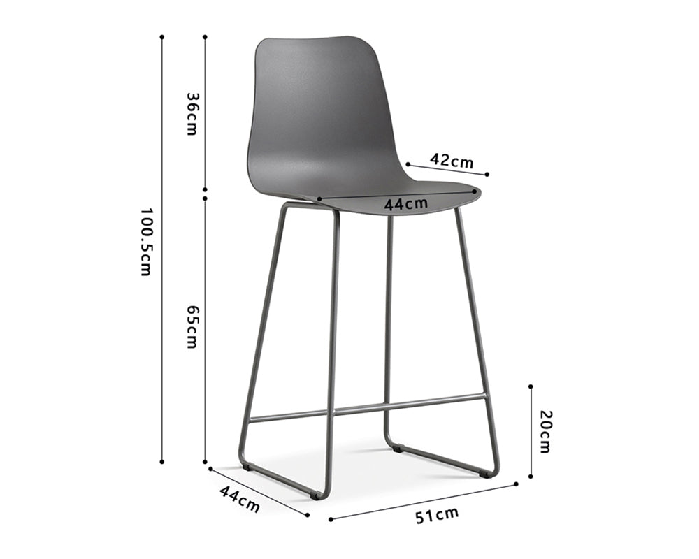 Chaise de comptoir lunch gris - Rousseau Furniture - Souffle d'Intérieur