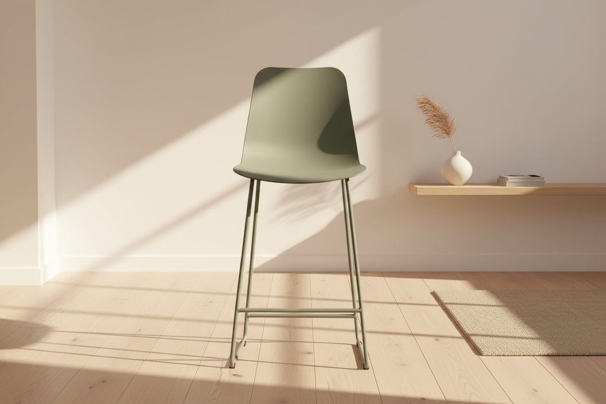 Chaise de comptoir lunch gris vert - Rousseau Furniture - Souffle d'Intérieur