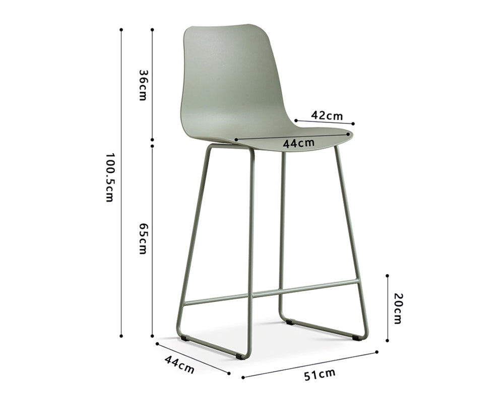 Chaise de comptoir lunch gris vert - Rousseau Furniture - Souffle d'Intérieur