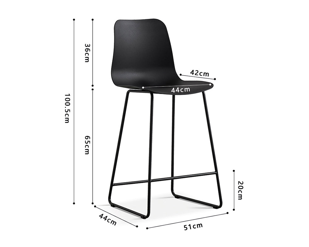 Chaise de comptoir lunch noir - Rousseau Furniture - Souffle d'Intérieur