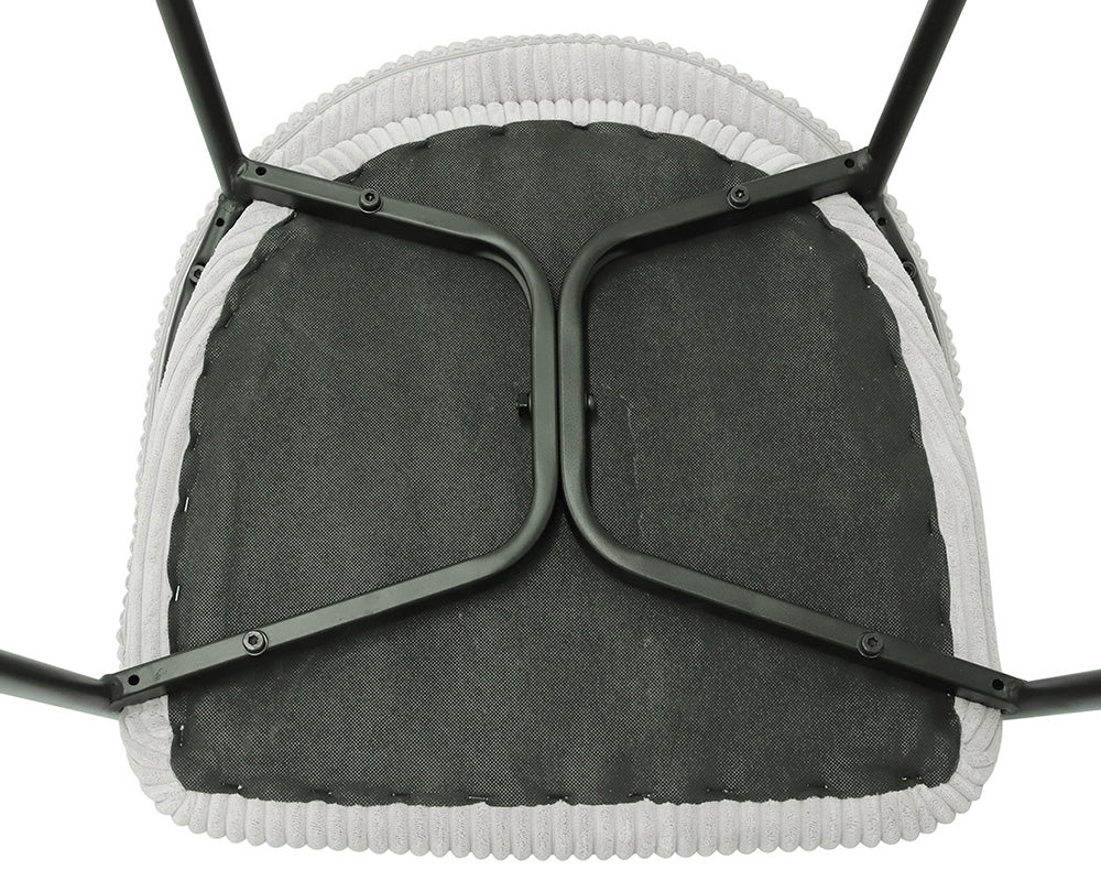 Chaise de salle à manger avec accoudoir en velours gris clair - Rousseau - Souffle d'intérieur