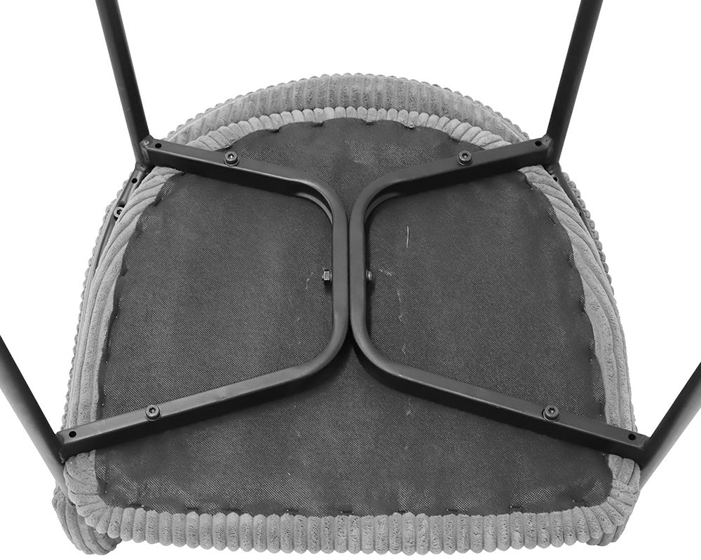 Chaise de salle à manger avec accoudoir en velours gris foncé - Rousseau - Souffle d'intérieur