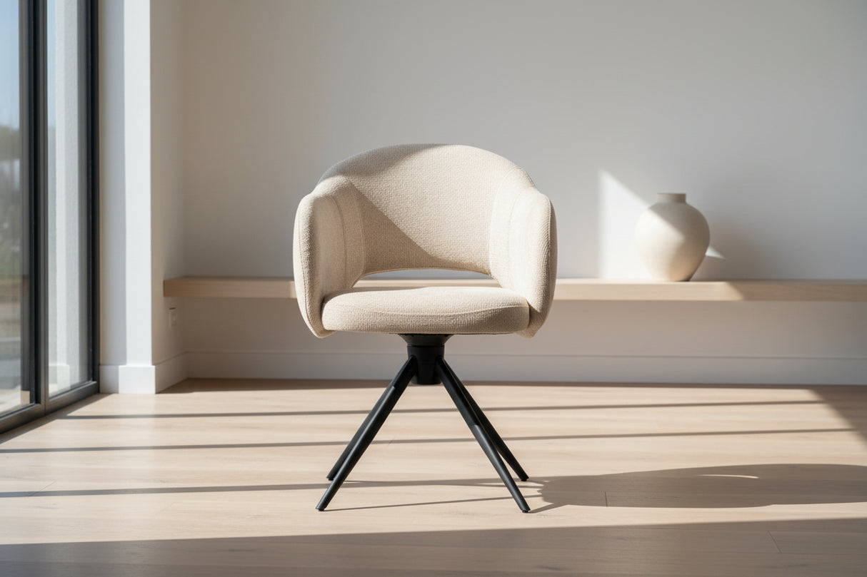 Chaise de repas Sony – tissu beige – face