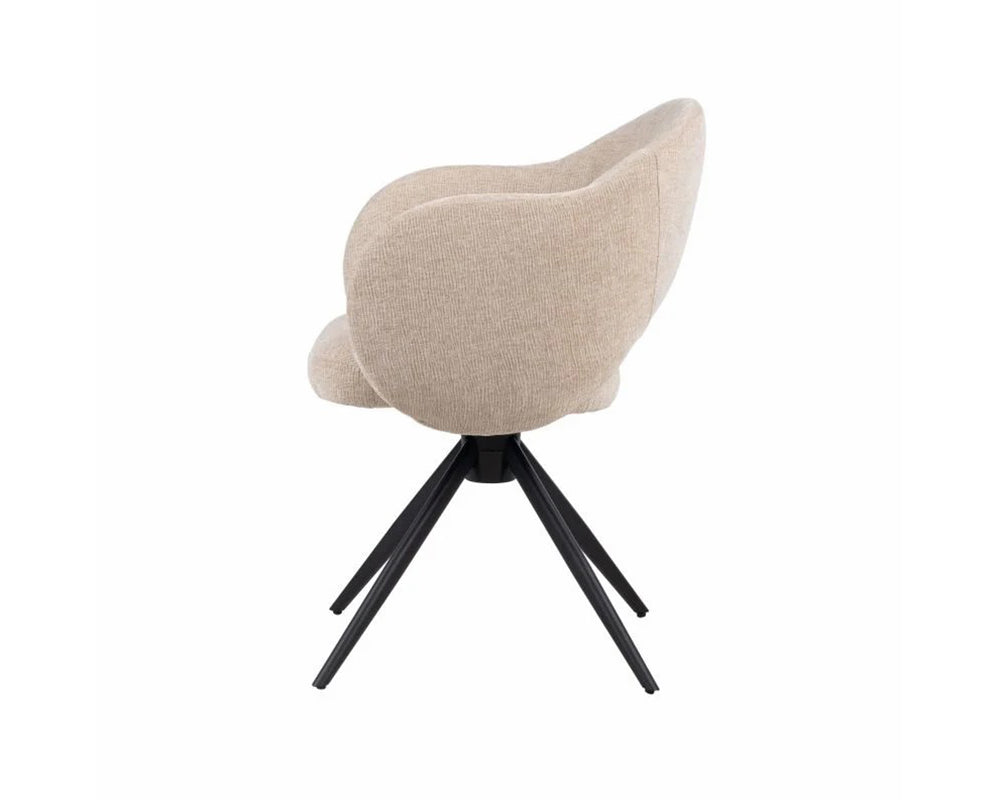 Chaise de repas Sony – tissu beige – profil