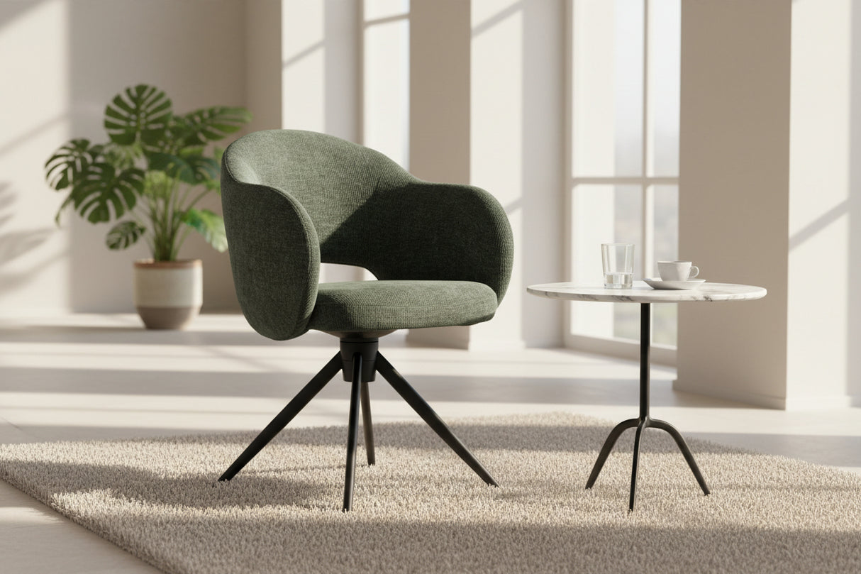 Chaise de repas Sony - vue 3/4 - tissu 100% polyester - pied métal