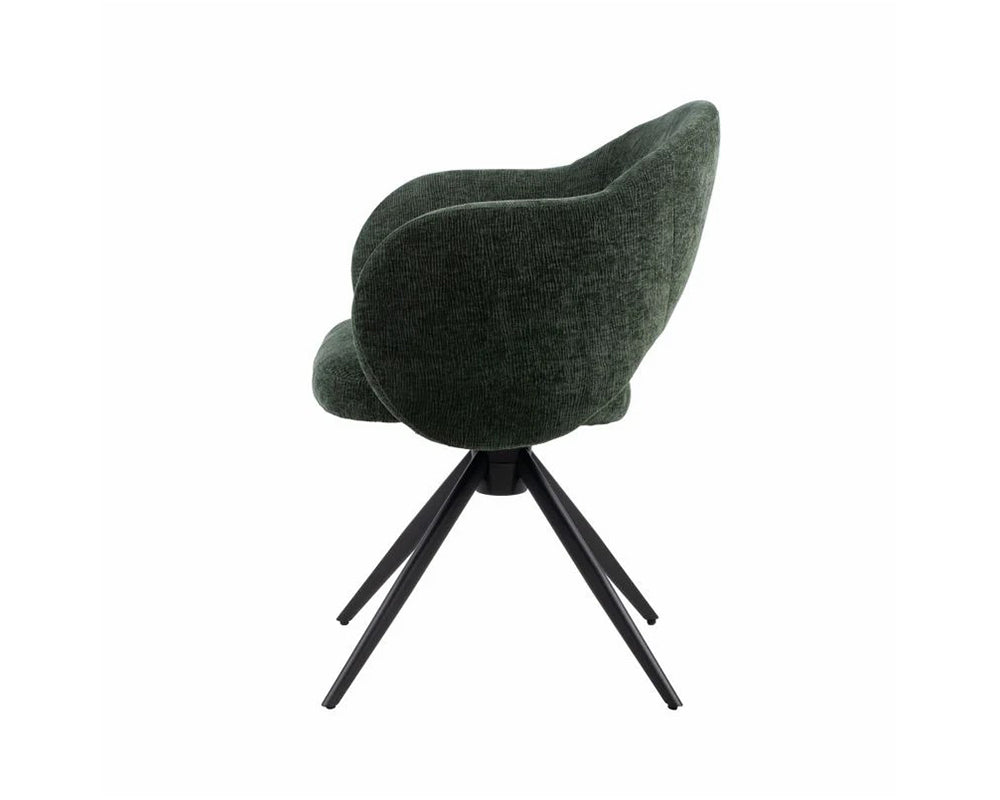 Chaise de repas Sony - vue profil - tissu 100% polyester - pied métal