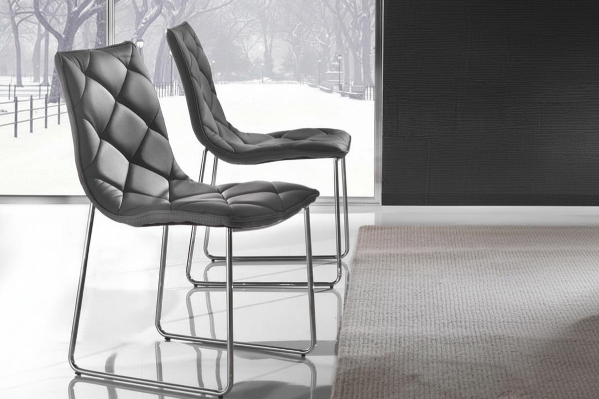 Chaise de salle à manger en simili cuir design - Souffle d'intérieur