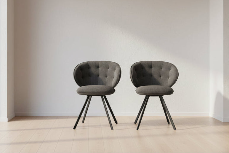 Chaise de salle à manger pivotante capitonnée - Akante - Souffle d'intérieur