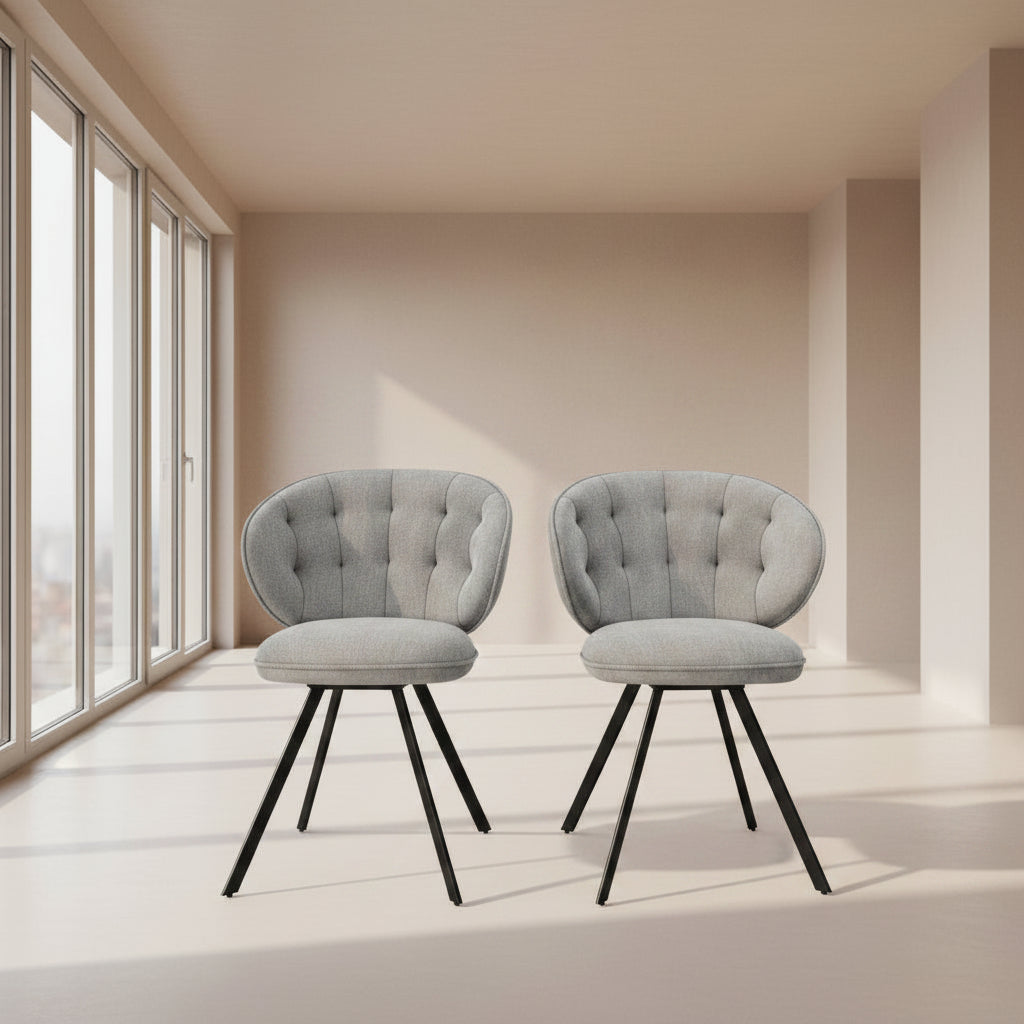 Chaise de salle à manger pivotante capitonnée - Akante - Souffle d'intérieur