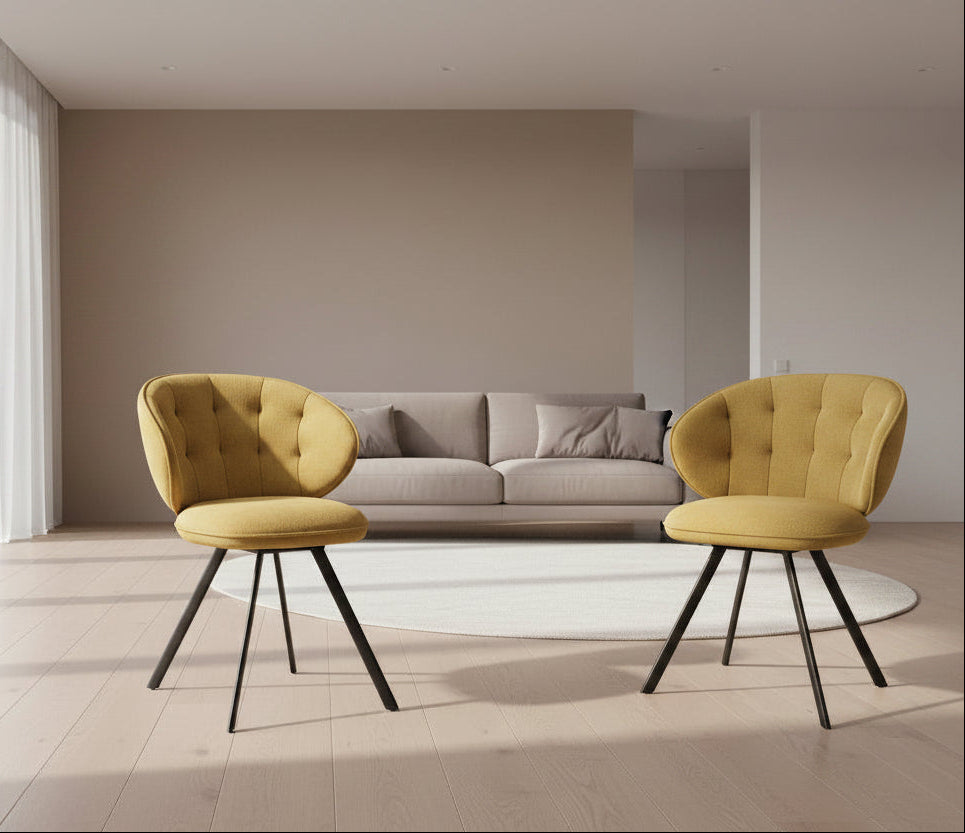 Chaise de salle à manger pivotante capitonnée - Akante - Souffle d'intérieur