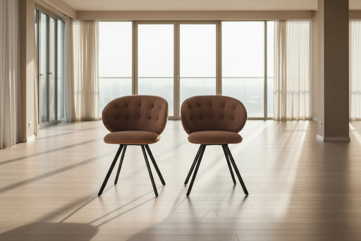 Chaise de salle à manger pivotante capitonnée - Akante - Souffle d'intérieur
