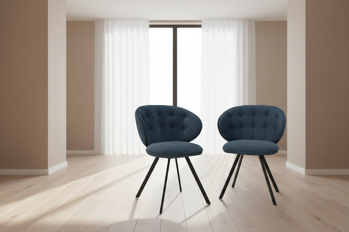 Chaise de salle à manger pivotante capitonnée - Akante - Souffle d'intérieur