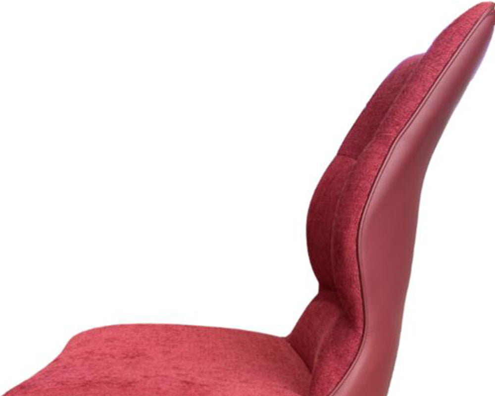Chaise pieds métal en tissu rouge moderne - Souffle d'intérieur