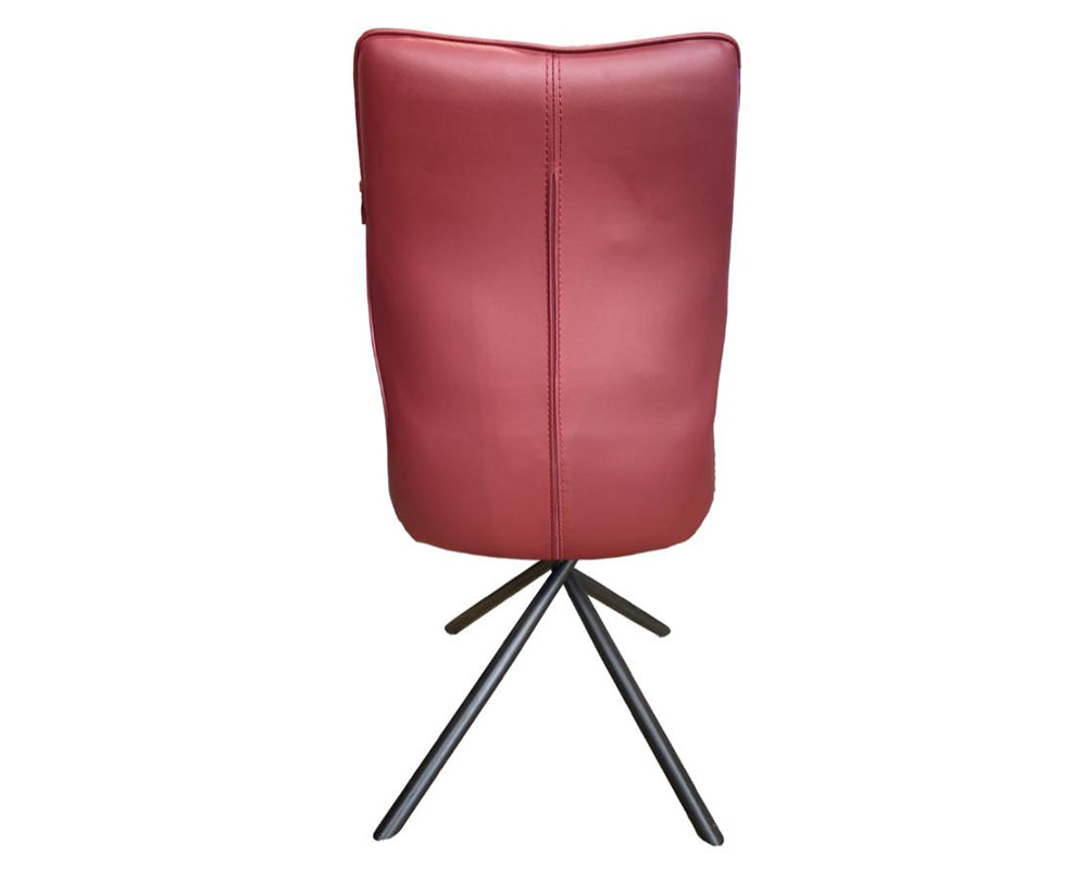 Chaise pieds métal en tissu rouge moderne - Souffle d'intérieur