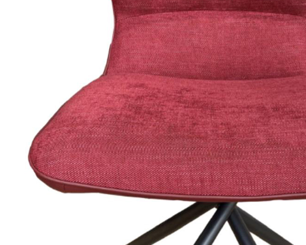 Chaise pieds métal en tissu rouge moderne - Souffle d'intérieur