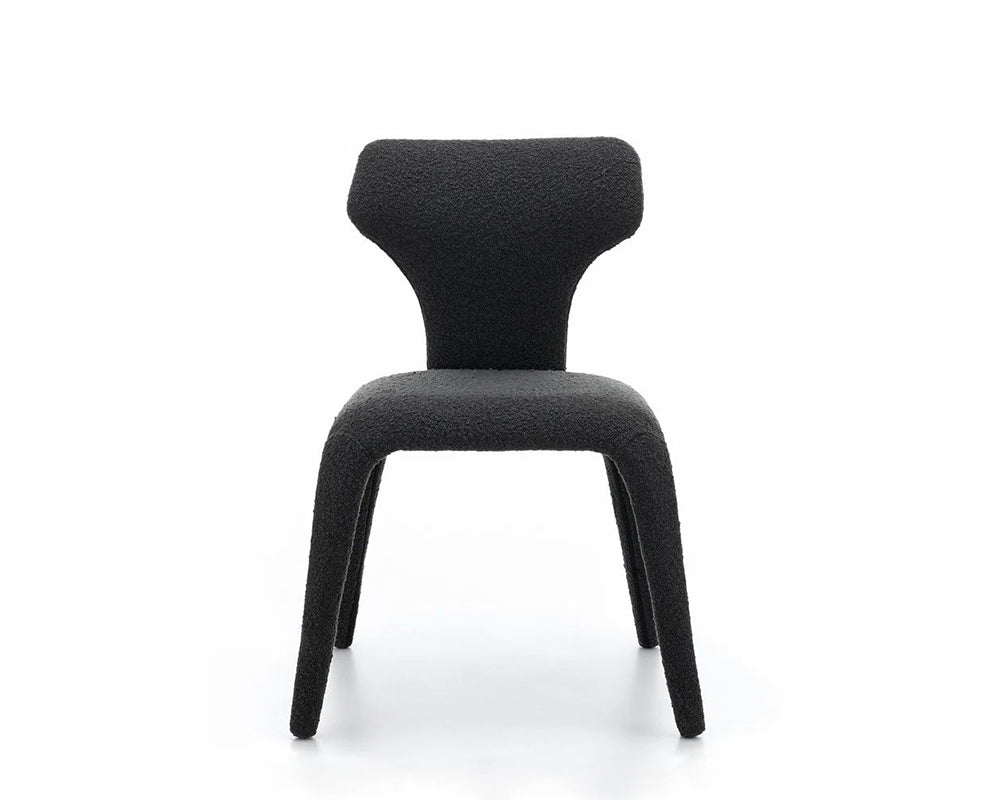 Chaise de salle à manger Harty - tissu noir – face