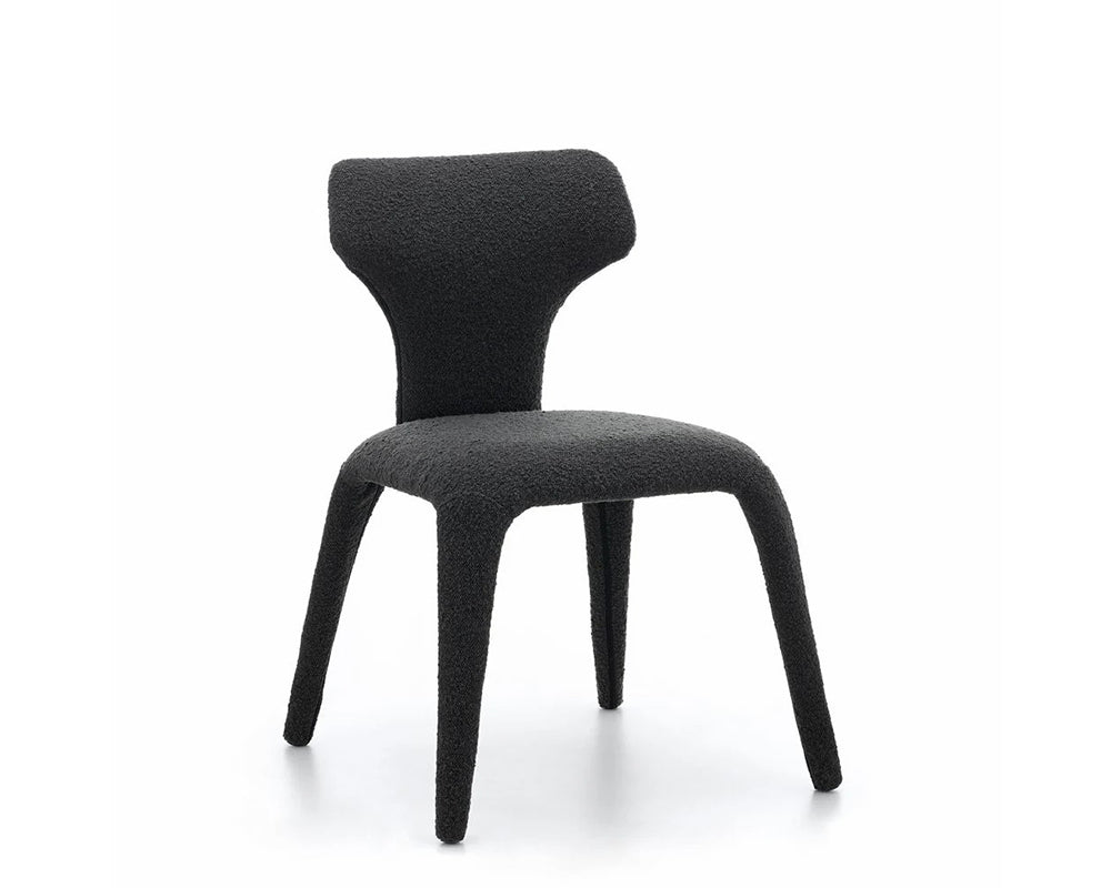 Chaise salle à manger Harty - tissu noir – 3/4