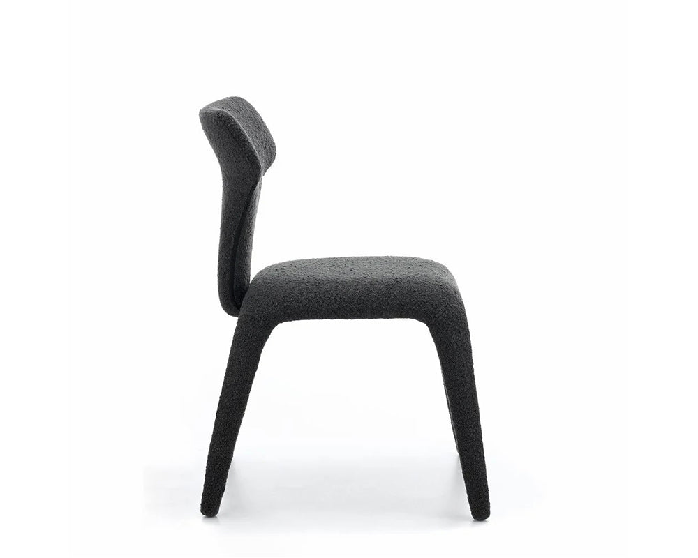 Chaise salle à manger Harty - tissu noir – profil