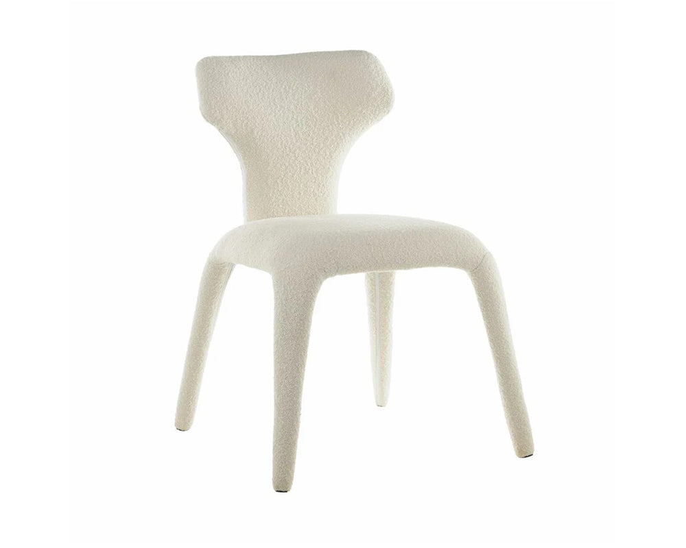 Chaise salle à manger Harty - vue 3/4 -tissu effet bouclette