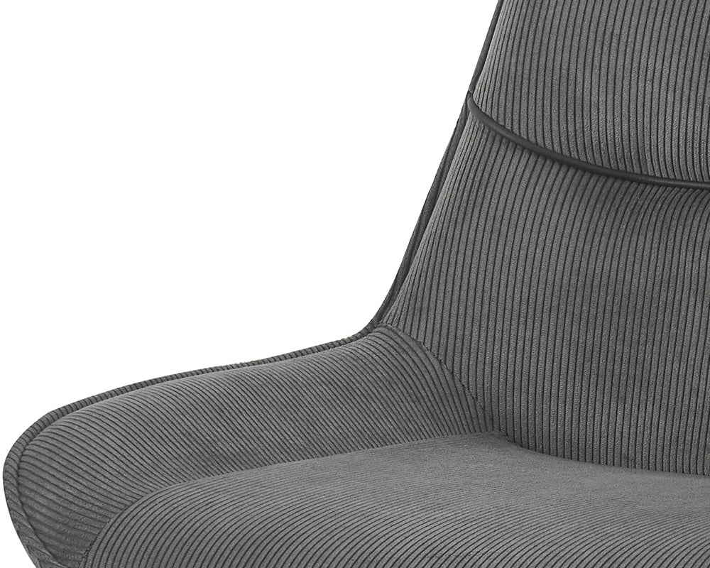 Chaise en velour cotelé gris - Rousseau - Souffle d'intérieur