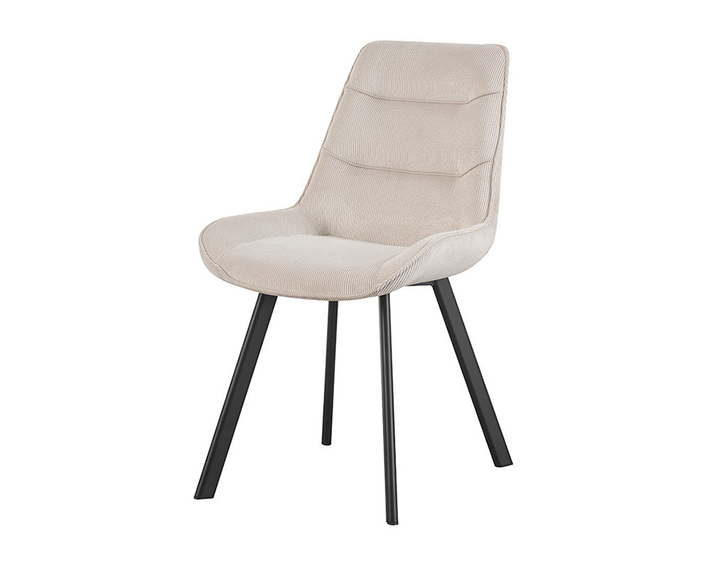 Chaise en velour cotelé sable - Rousseau - Souffle d'intérieur