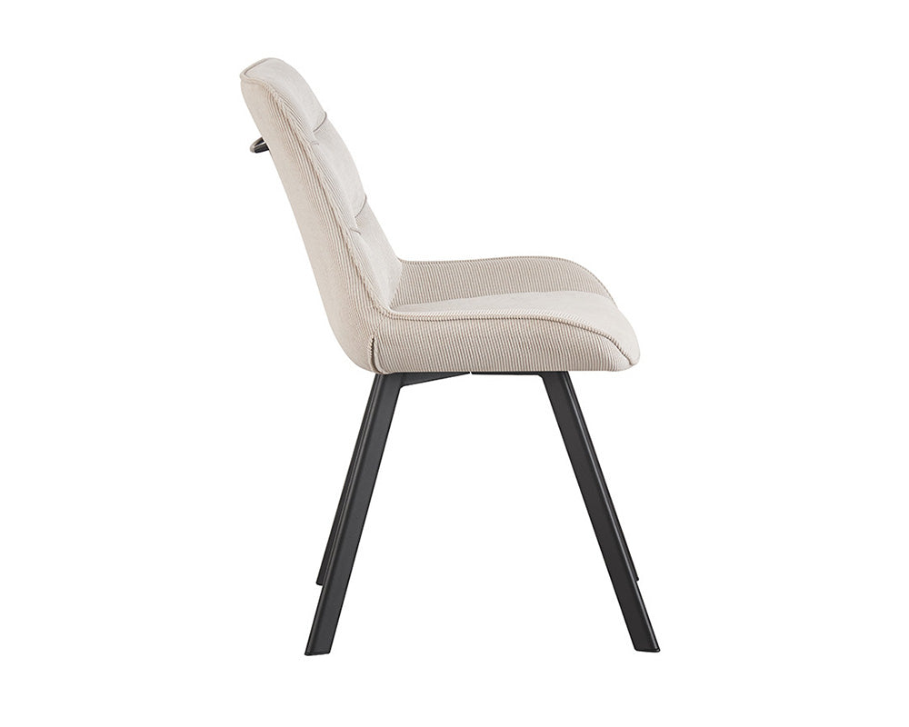 Chaise en velour cotelé sable - Rousseau - Souffle d'intérieur