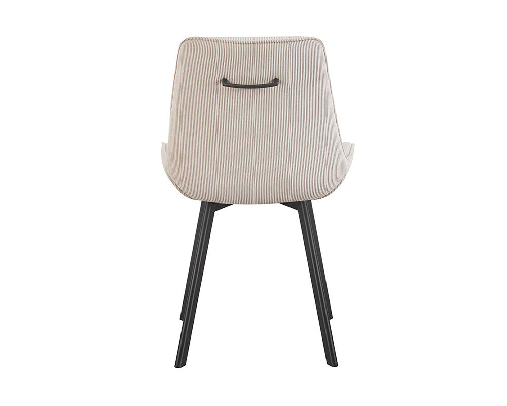 Chaise en velour cotelé sable - Rousseau - Souffle d'intérieur