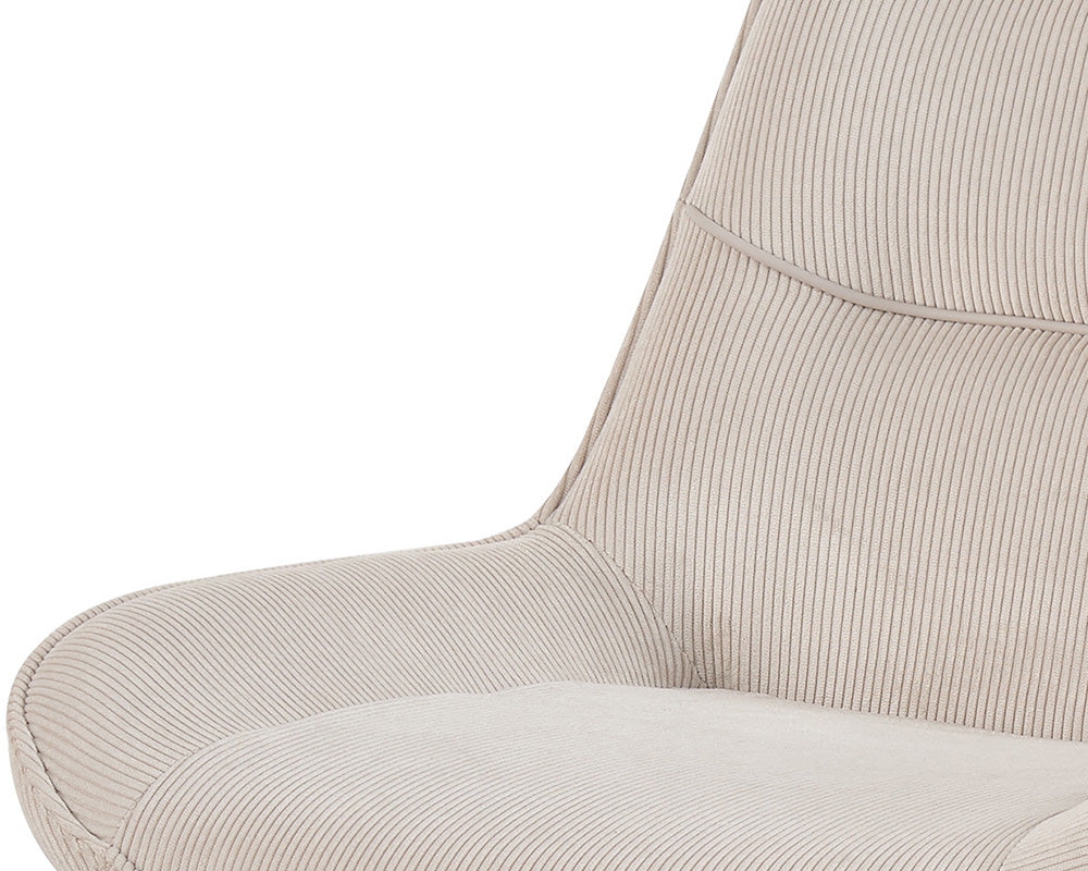 Chaise en velour cotelé sable - Rousseau - Souffle d'intérieur