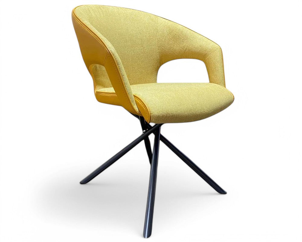 Fauteuil de table jaune moutarde - Souffle d'intérieur