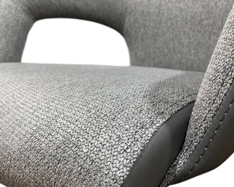 Chaise fauteuil de table pivotante gris clair pieds métal noir - Tablacasa - Souffle d'intérieur