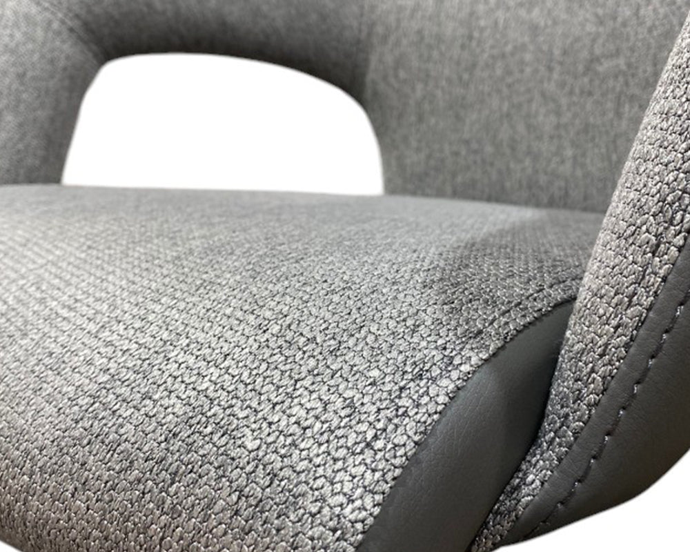 Chaise fauteuil de table pivotante gris clair pieds métal noir - Tablacasa - Souffle d'intérieur